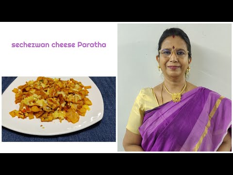 #Shorts133:Schezwan cheese paratha – Leftover conversion- Lunch box idea – Mallika Badrinath